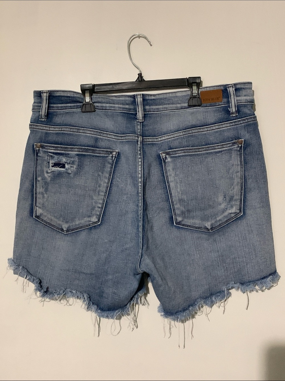 Judy Blue Light Blue Distressed Denim Shorts - Picture 3 of 9